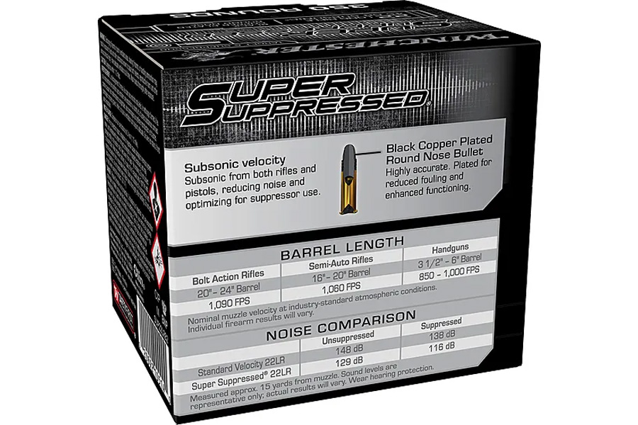 WINCHESTER AMMO 22LR 45 gr JHP Super Suppressed 350/Box